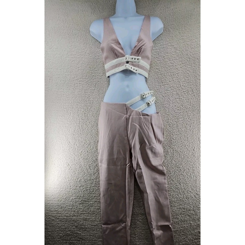 Beach Bunny Karla Crop Top Size Xsmall & Phoebe Buckle Pant Size Med New W Tags